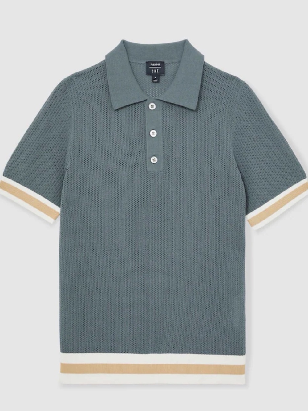 Men’s Reiss Ché Blue Cotton Knit Polo